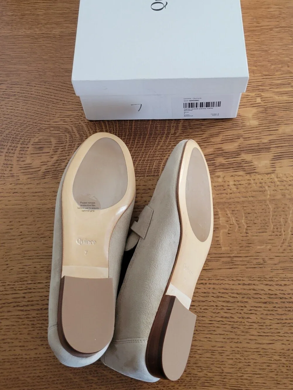 Quince Beige Suede Penny Loafers